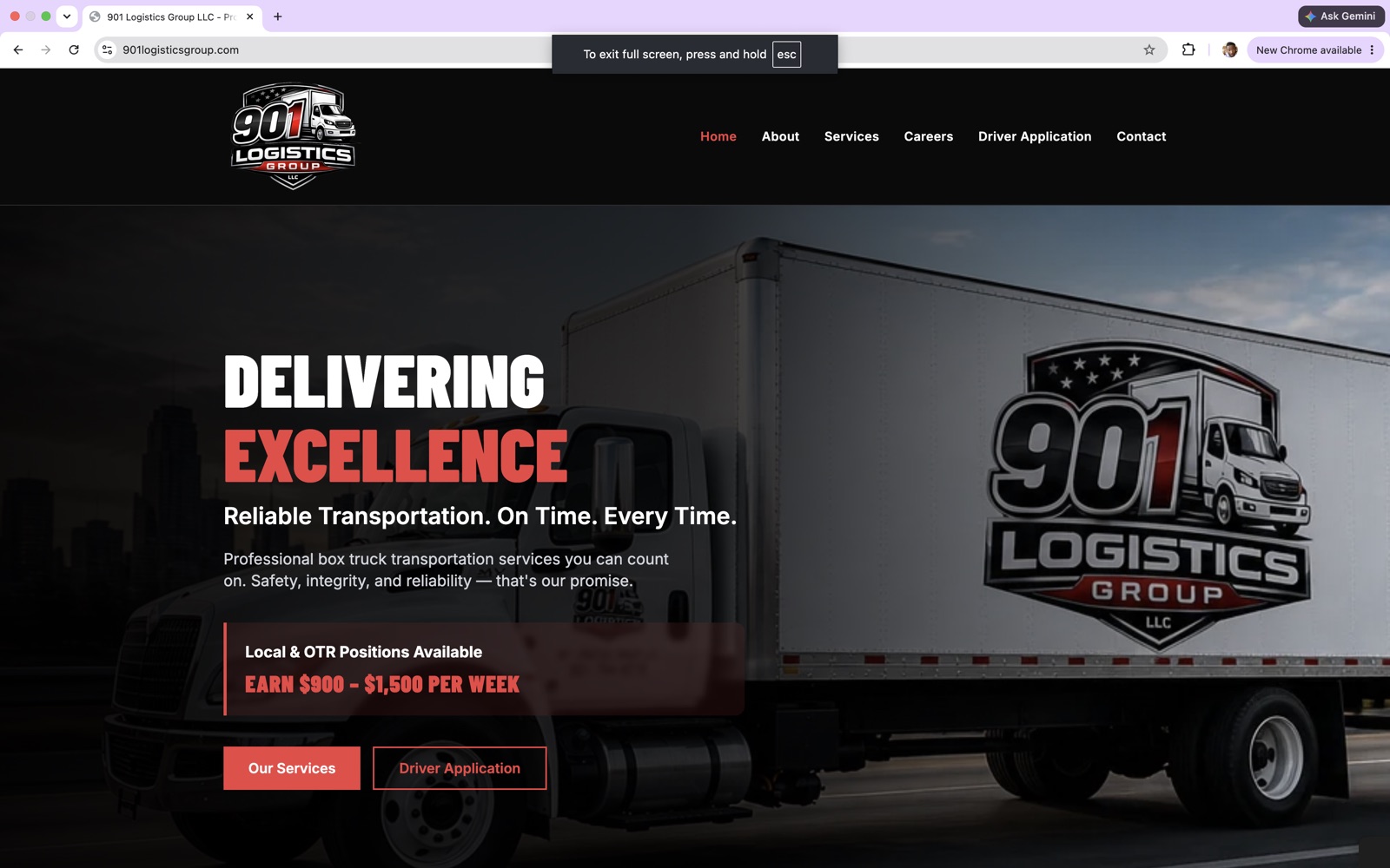 901 Logistics Group website