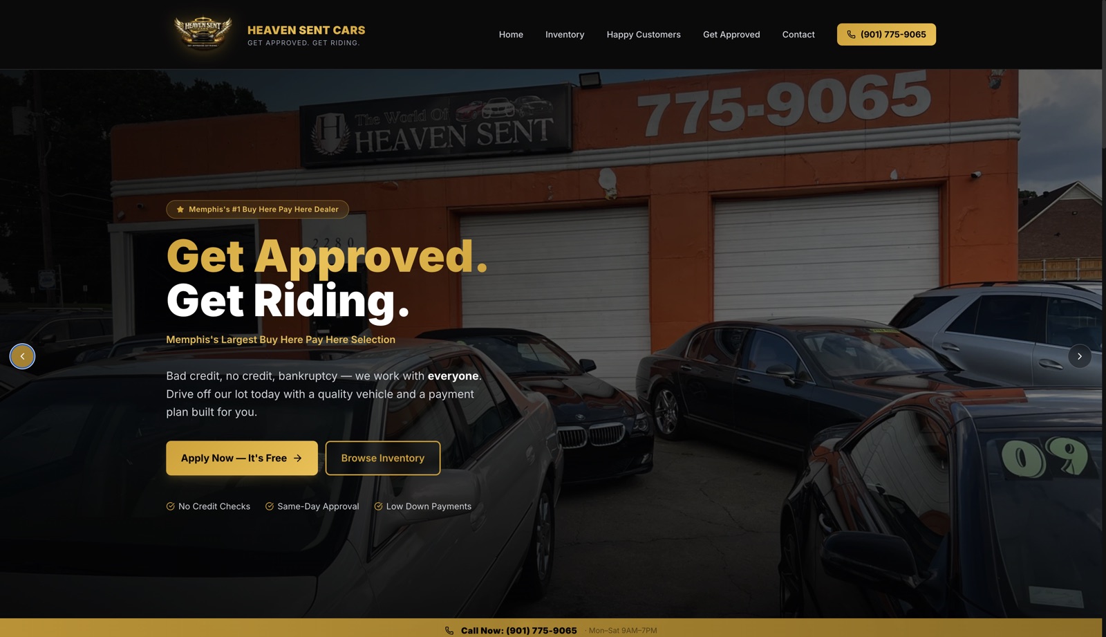 Heaven Sent Cars website